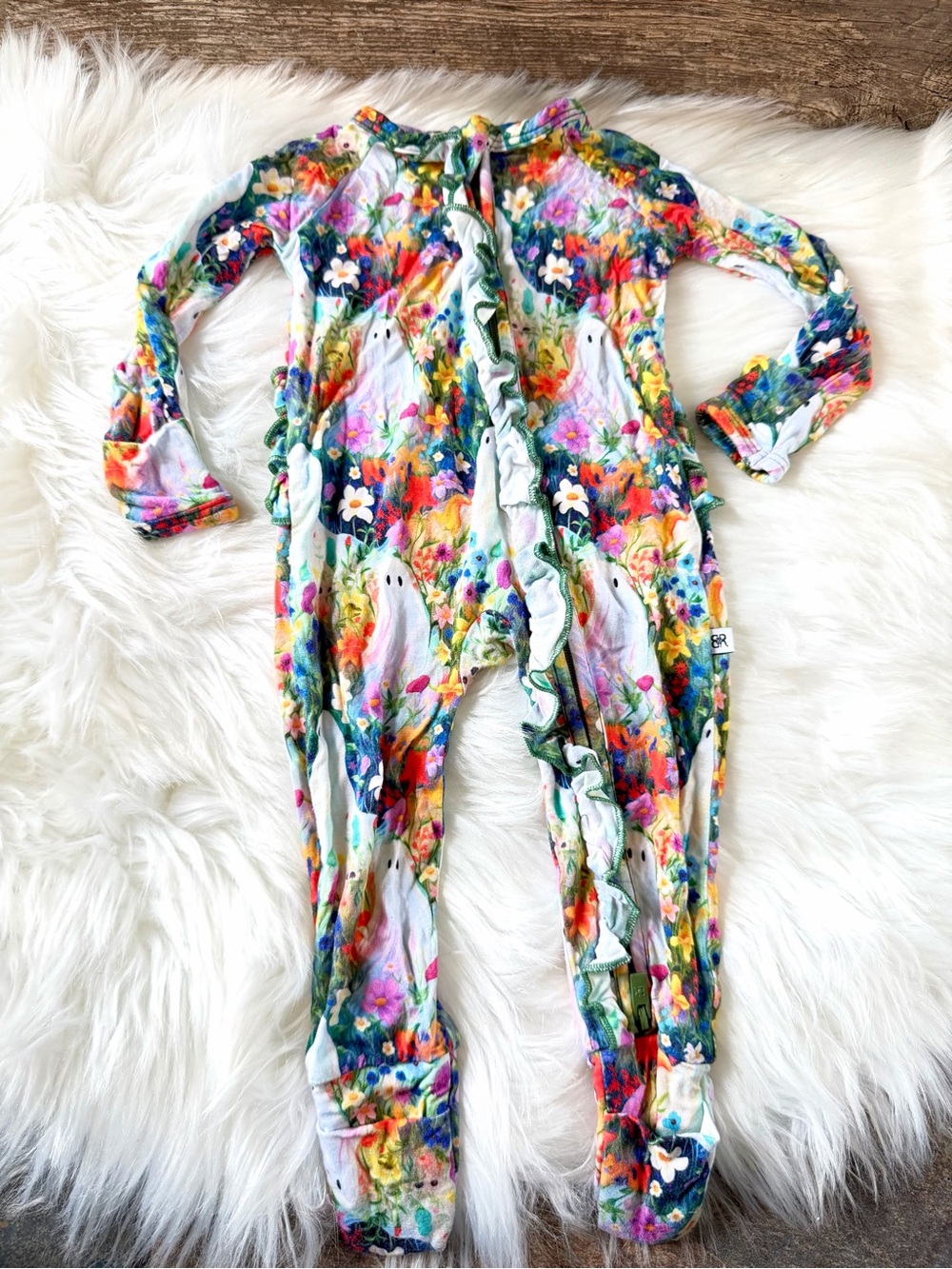 BUMS & ROSES | Boo-tiful Blooms Bamboo Convertible Zip Romper - Picture 2 of 5